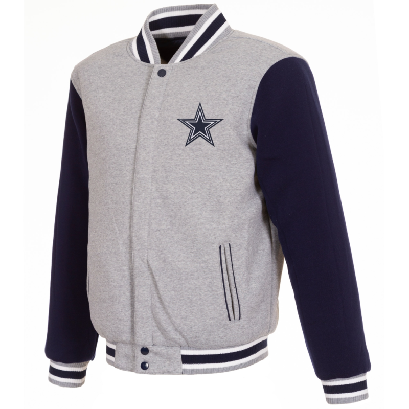 Dallas Cowboys Wool Varsity Jacket Gray & Navy