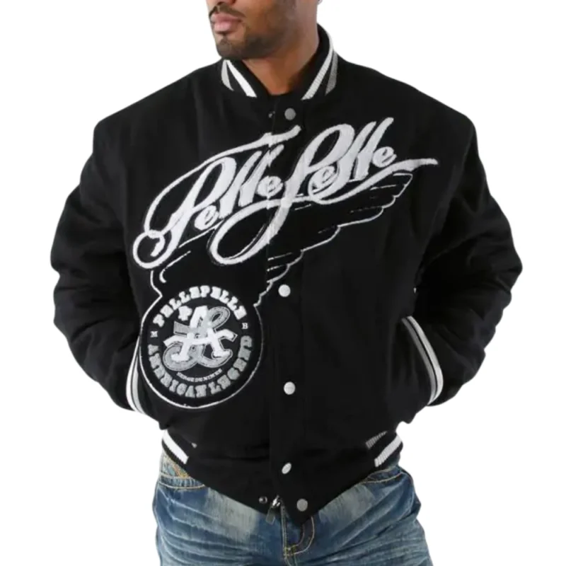 Pelle Pelle American Legend Black Wool Varsity Jacket