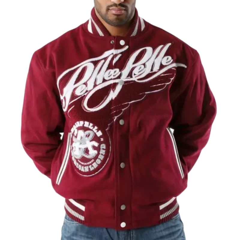 Pelle Pelle American Legend Maroon Wool Varsity Jacket