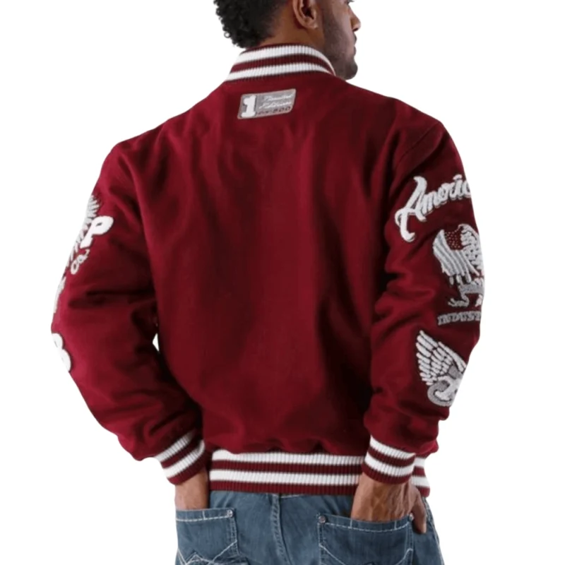 Pelle Pelle American Legend Maroon Wool Varsity Jacket - Image 2