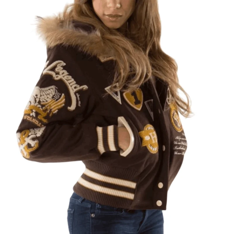 Pelle Pelle American Legend Women Brown Varsity Jacket