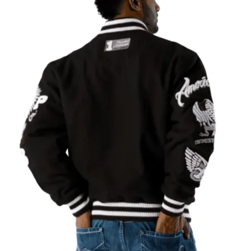 Pelle Pelle American Legend Black Wool Varsity Jacket - Image 2