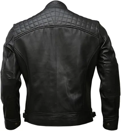 Mens Genuine Leather |  Vintage Brown Distressed Lambskin Motorcycle Jackets for Men - Image 4