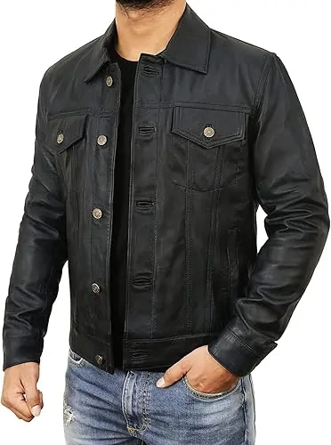 Vintage Style Trucker Jacket Men - Image 2